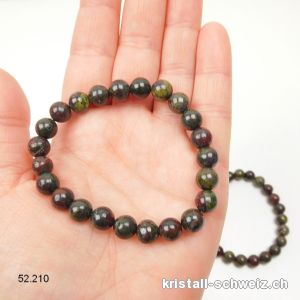 Armband Jaspis Drachen 8-8,5 mm / 18-18,5 cm. Grösse M