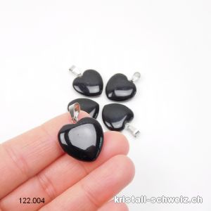 Anhänger Obsidian schwarz Herz 2 cm. SONDERANGEBOT