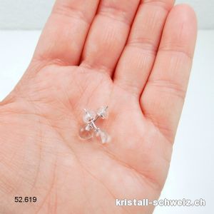 Ohrstecker Bergkristall Kugel 6 mm aus 925 Silber