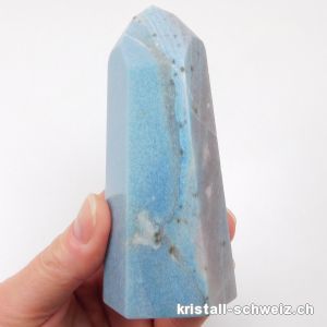 Blau Quarz mit Troilit, Obelisk 10 cm. Unikat 235 Gramm