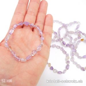 Armband Amethyst hell u. Citrin 5 - 8 mm / 17,5 - 18 cm. Grösse SM