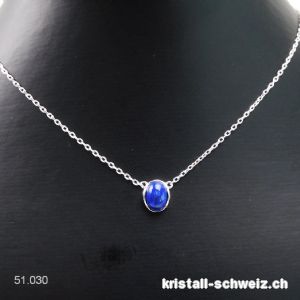 Anhänger Lapislazuli mit Ankerkette aus 925 Silber. Einstellbar 41 - 44 cm