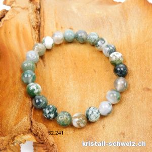 Armband Achat Baumachat - Moosachat 8 - 8,5 mm, elastisch 18,5 - 19 cm