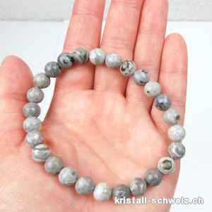 Armband Achat Crazy Lace grau 8 mm / 21 cm