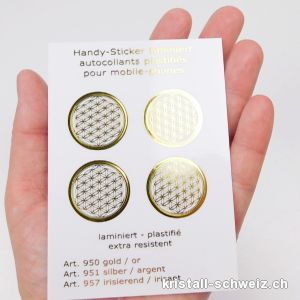 Aufkleber Blume des Lebens Gold für Handy. SONDERANGEBOT