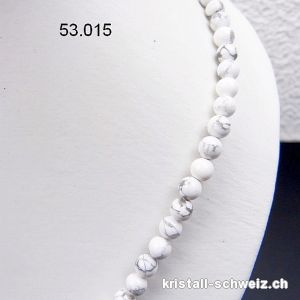 Halskette Magnesit - Howlith weiss 6 mm / 45 cm