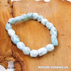 Armband Larimar Nuggets facettiert 8 - 10 mm, elastisch 18 - 19 cm. Sonderangebot