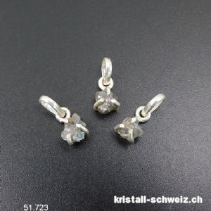 Anhänger Diamant Rohkristall in 925 Silber gefasst mit Öse