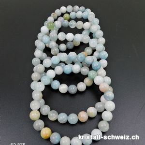 Armband Aquamarin - Beryll Mischung 8 - 8,5 mm / 18,5 - 19 cm. Grösse M. Sonderangebot