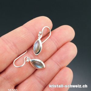 Ohrhänger Labradorit Navette aus 925 Silber