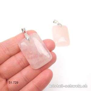 Anhänger Rosenquarz Cabochon an Metall-Clip abnehmbar