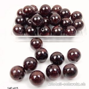 Granat Almandin dunkel, Kugel gelocht 9,5 - 10 mm