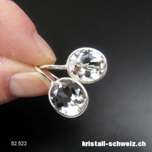 Ohrhänger Bergkristall, Oval facettiert aus 925 Silber