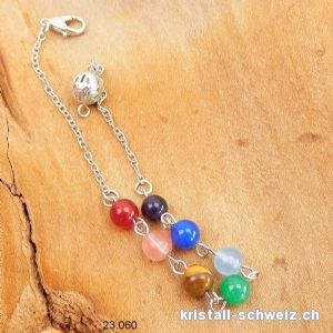 1 Kette für Pendel mit Chakrenperlen 6 mm / 21 cm