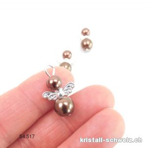 Charm Engel braun aus Metall 1,8 cm, mit offenem Ring