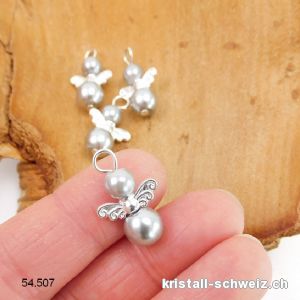 Charm Engel Silberfarbe aus Metall 1,8 cm, mit offenem Ring