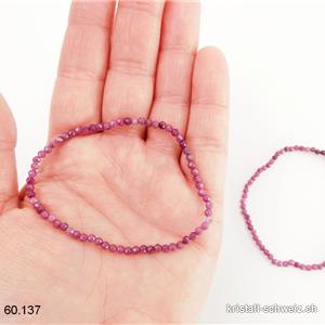 Armband Rubin facettiert 3 mm, elastisch 18-18,5 cm