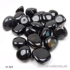 Onyx schwarz Natur 1,8 - 2,5 cm. Größe S-M. Sonderangebot