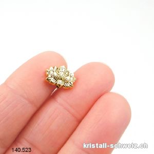 Zwischenteil LOTUS aus Metall vergoldet 12 x 8 x  dick. 4 mm