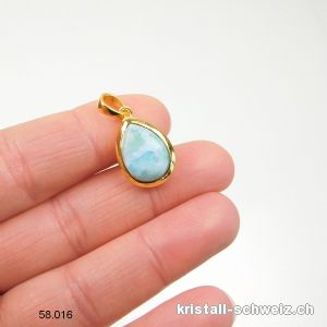 Anhänger Larimar aus 925 Silber vergoldet