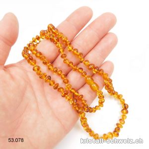 Halskette Bernstein Honig geknüpft 5-8 mm / 60 - 62 cm
