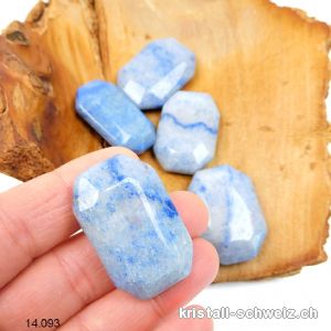 Quarz blau, Antistress Eckstein 3,5 x 2-2,5 cm