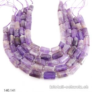 Halb-Strang Amethyst, Röhrchen facettiert ca. 16 Steine