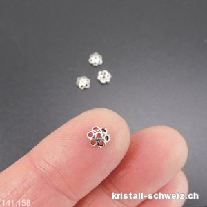 Blumekappe 5 mm, Zwischenteil 925er Silber