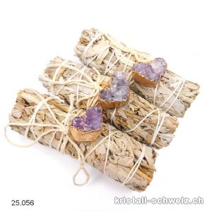 1 x WEISSER SALBEI u. Anhänger Amethyst Herz