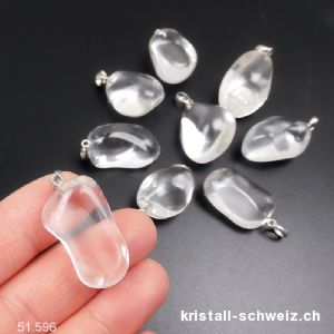 Anhänger Bergkristall 2 - 2,5 cm an 925 Silberöse