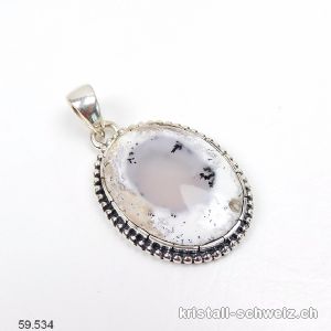 Anhänger dendriten Opal aus Silber 925. Einzelstück