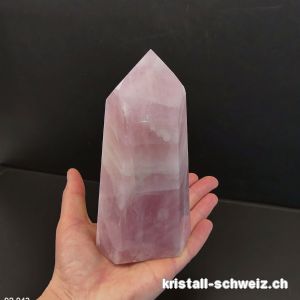 Rosenquarz Spitze 16 cm. Einzelstück 636 Gramm