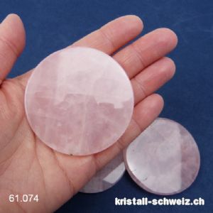 1 Rosenquarz Disc - Scheibe 6 x 0,5 cm dick