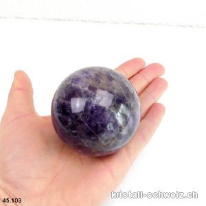 Kugel Amethyst-Quarz Ø 6,1 cm. Einzelstück 320 Gramm