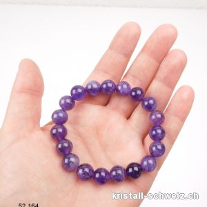 Armband Amethyst 10 mm, elastisch 19 cm. Grösse M-L