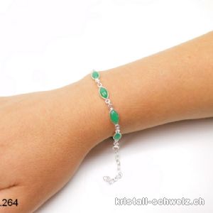 Armband Chrysopras grün aus 925 Silber. AA-Qual.