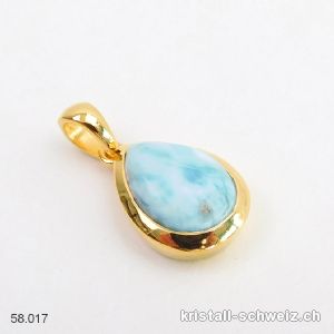 Anhänger Larimar aus 925 Silber vergoldet. Unikat