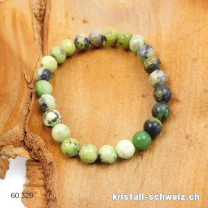 Armband Opal grün 8 mm, elastisch 18 cm. Grösse M. Sonderangebot