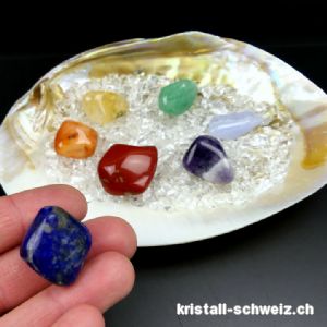 Kombination Chakren, 7 Edelsteine und Reinigung mit Lapislazuli