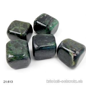 Nephrit Jade dunkelgrün ca 3 x 2,5 cm / 44 bis 48 Gramm. Gr. XL