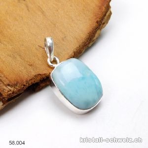 Anhänger Larimar 2 cm an Silberfassung. Unikat