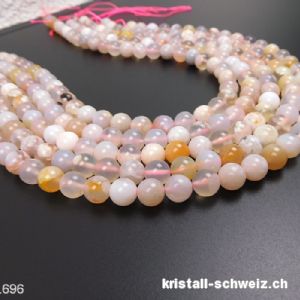 Strang Sakura Achat - Kirschblüten 8,5 mm / 39 cm, ca. 6 Kugeln. Sonderangebot
