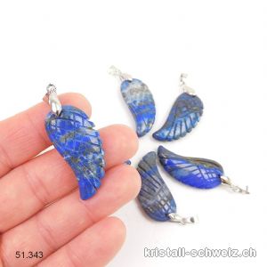 Anhänger Lapislazuli, Engelsflügel 3,5 cm mit Metallöse