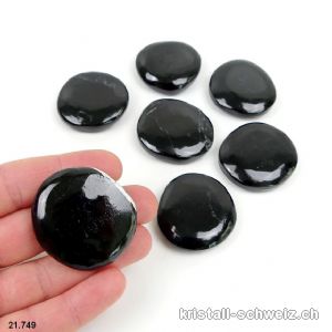 Turmalin schwarz flach poliert 3,6 - 4 cm / 24 bis 29 Gramm. Grösse L