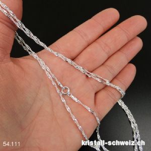 Verdrehte Kette aus 925 Silber, L. 80 cm