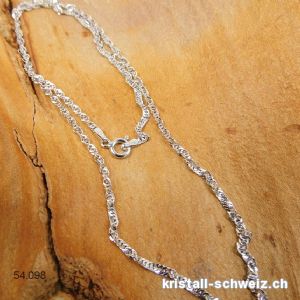 Verdrehte Kette aus 925 Silber, L.45 cm. RHODINIERT