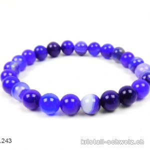 Armband Achat Indigo-Farbe 8 mm / 19,5 cm