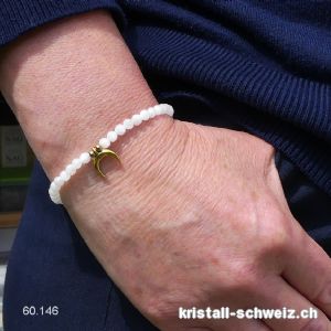 Armband Mondstein weiss 4 mm / 18 cm mit MOND