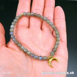 Armband Labradorit 5 mm / 18,5 cm mit MOND