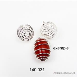 1 Spiral aus Metall für Stein 1 bis 2 cm 